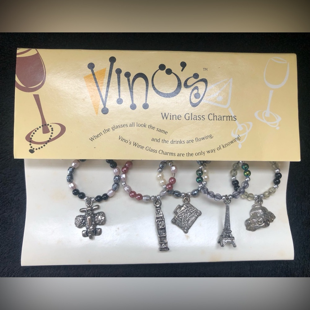 Vino’s Wine Glass Charms Travel Set Of 5 2001
